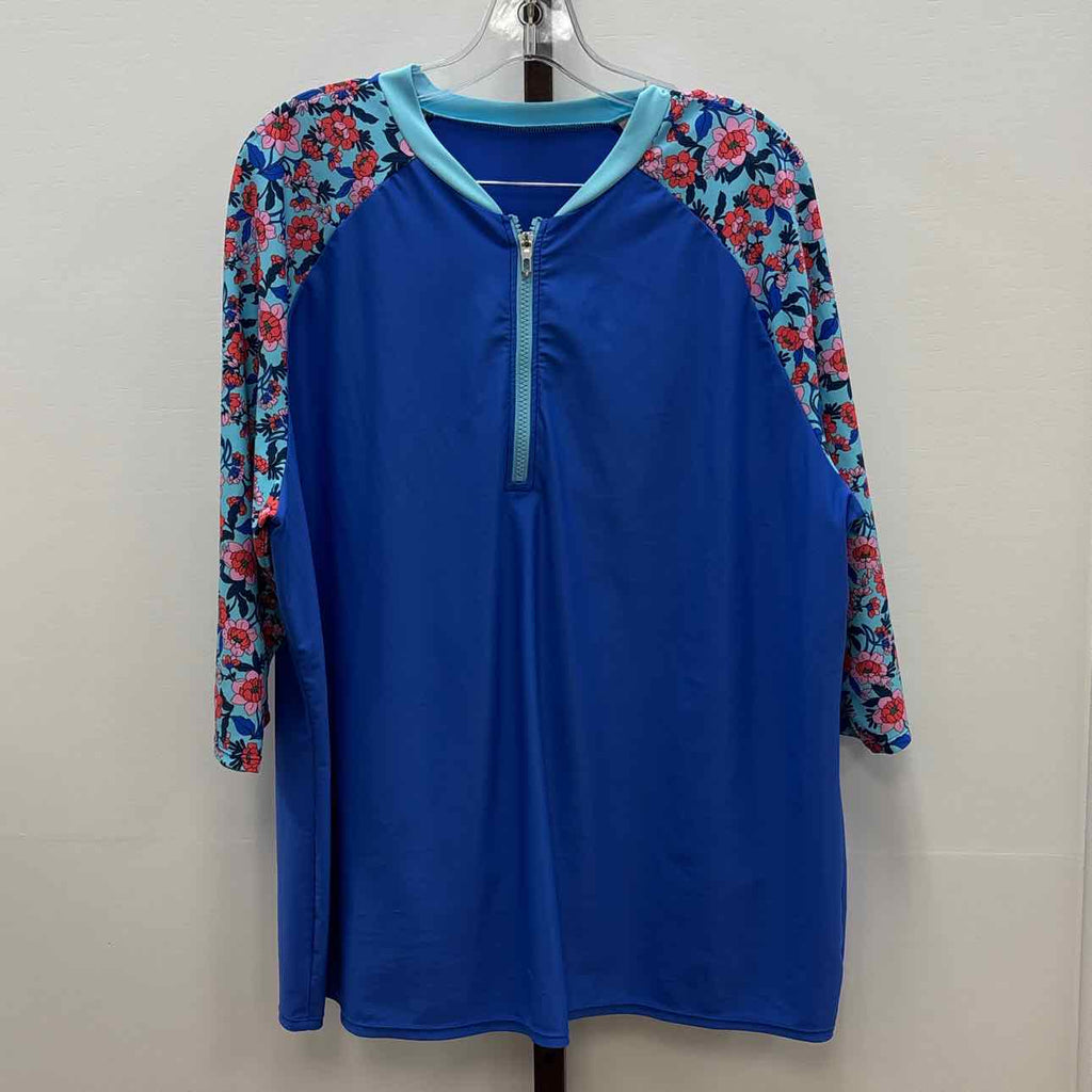 Ulla Popken Size 20/22 Aqua Print 2 Pc Set