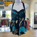 Bebe Size XS Blue Black Silk Preloved Halter