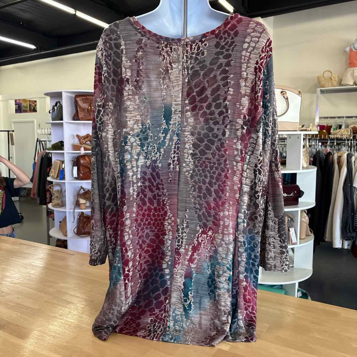 Ali Miles Size L Purple/Blue Preloved Tunic