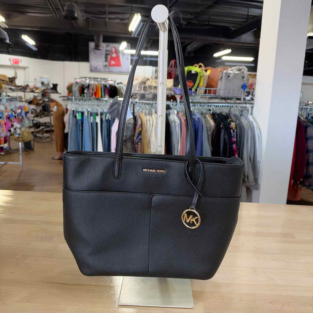Michael Kors Black Tote Pebbled Leather Totes