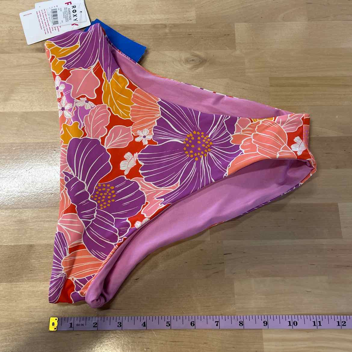Roxy Size S Bell Bottom Blooms High Waist Bikini Bottoms