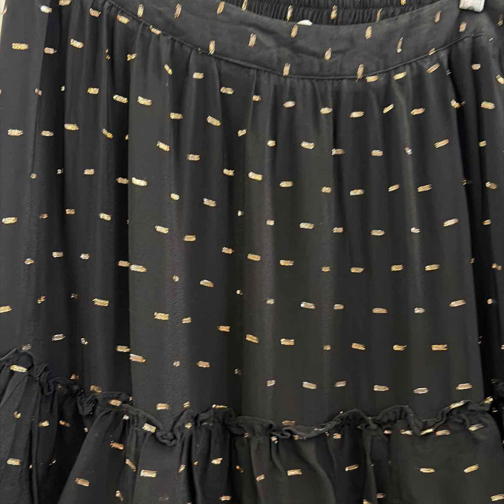 Astr the Label Women's Nix Tiered Embellished Skirt - Black Gold Lurex