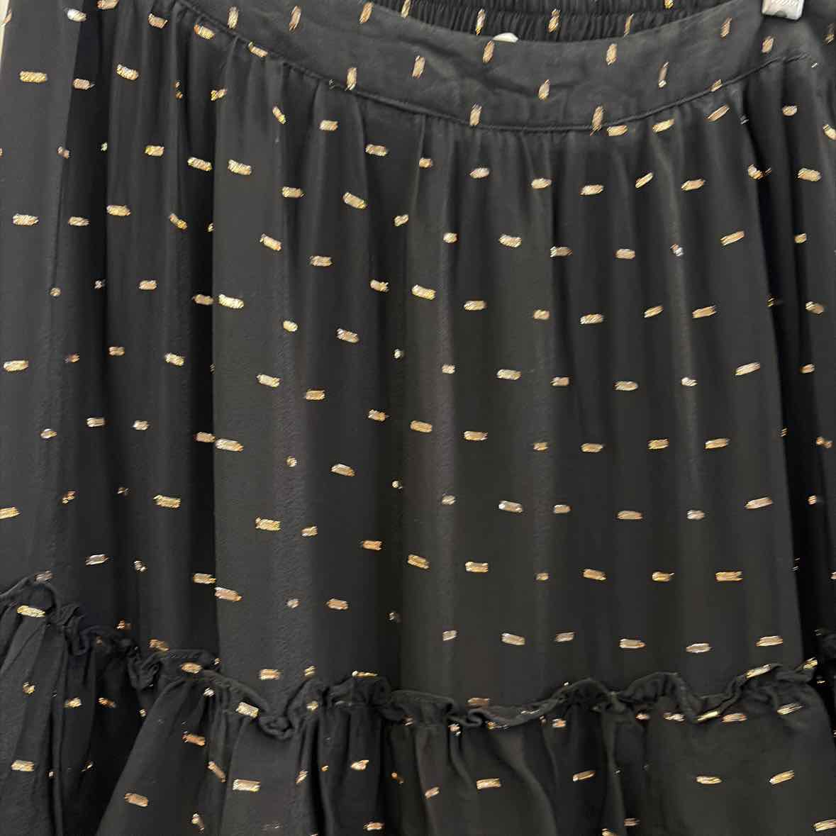 Astr the Label Women's Nix Tiered Embellished Skirt - Black Gold Lurex