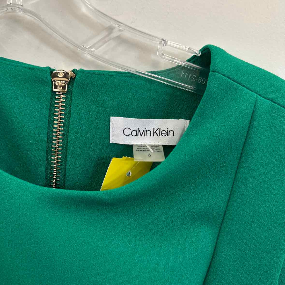 Calvin Klein Size 6 Green Dress