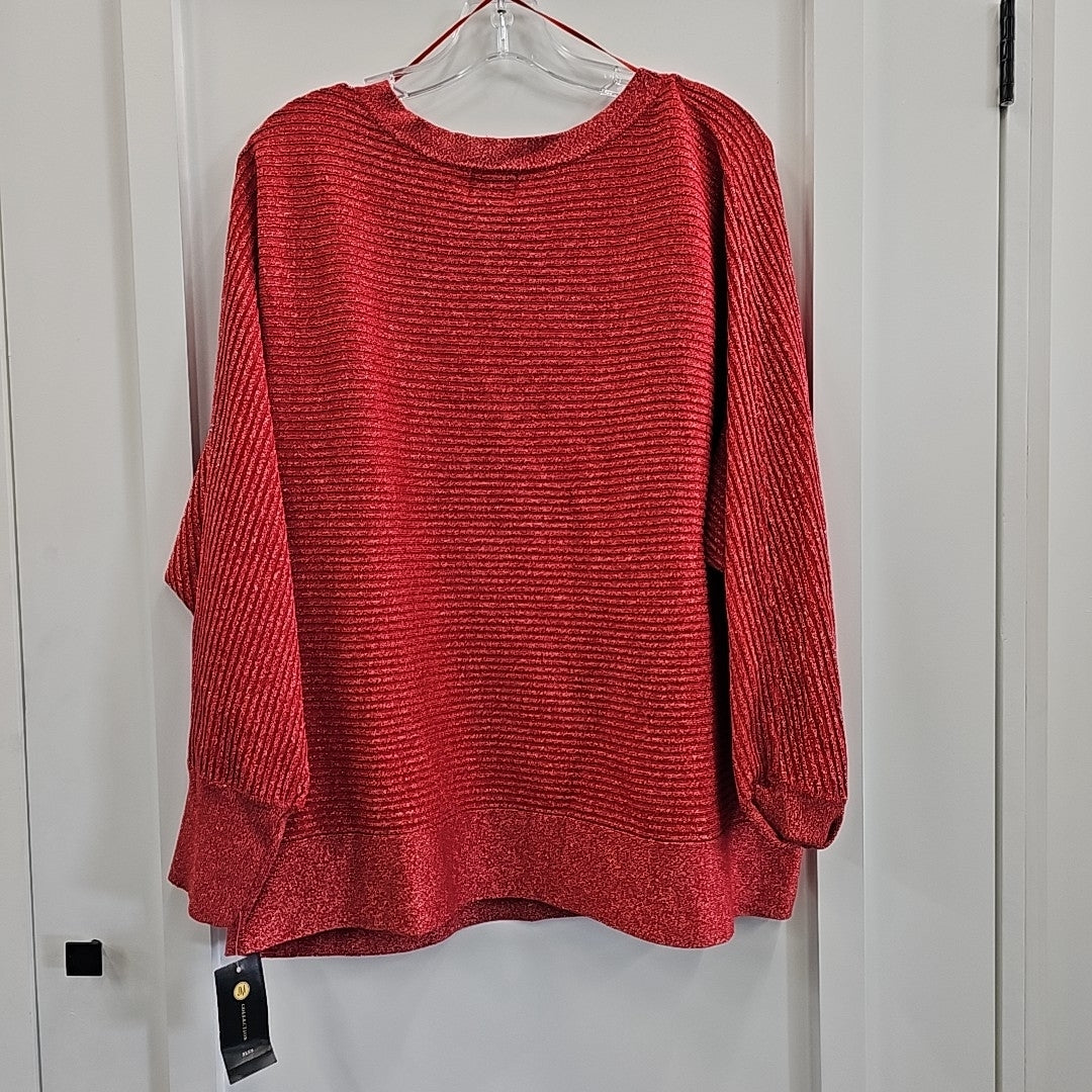JM Collection Size 2X Red New Sweater