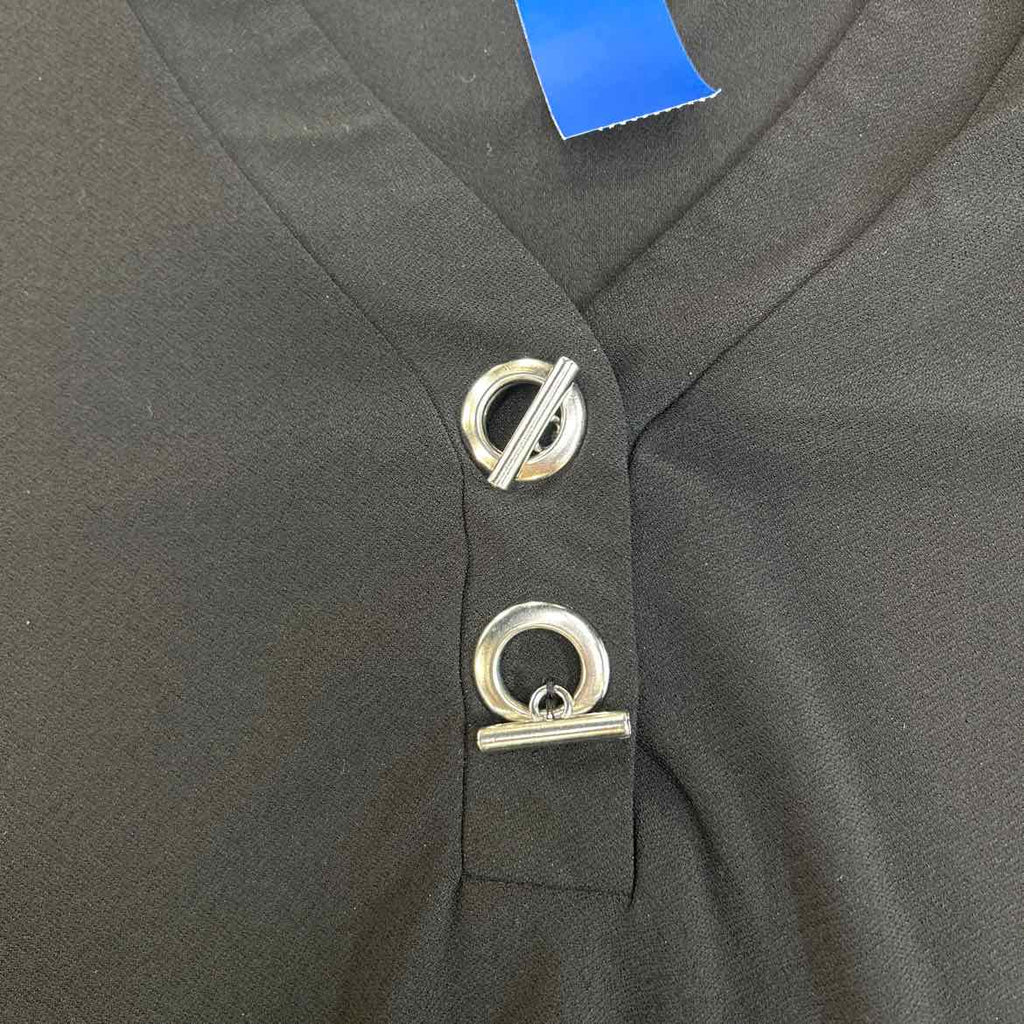 89th & Madison Size L Black Preloved Blouse SS