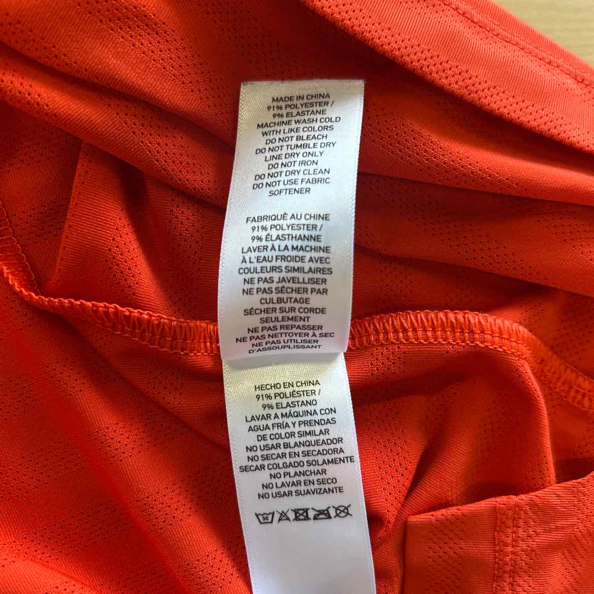 Rhone Size M Orange Preloved MENS Tank Top
