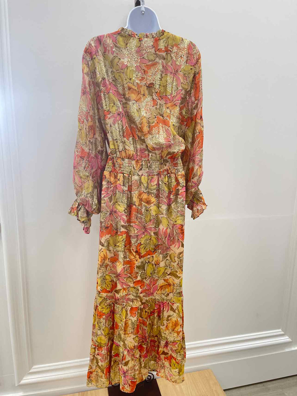 Vince Camuto Plus Size Smocked-Waist Floral Maxi Dress - Crushed Orange
