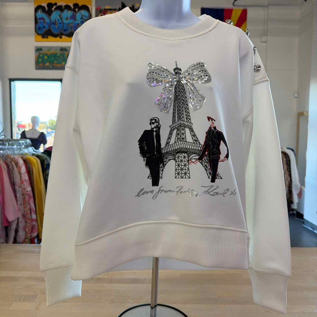 Karl Lagerfeld Paris Women's Logo Eiffel Tower Sweatshirt