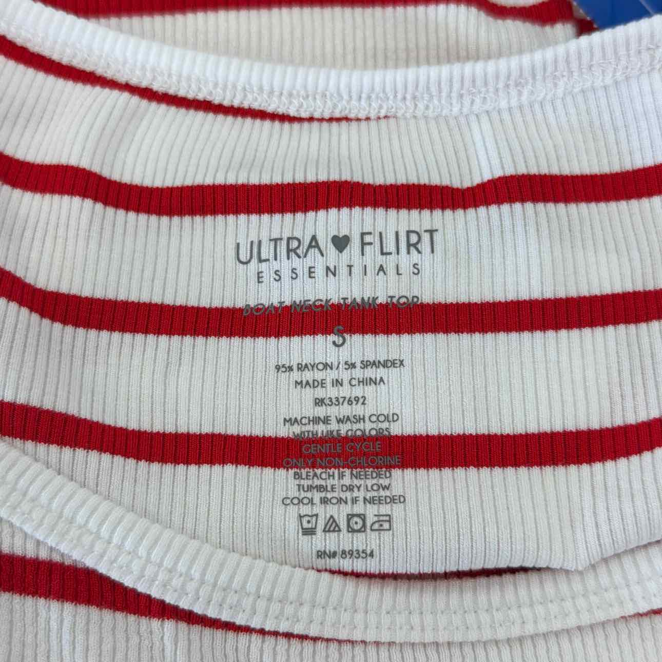 ultra flirt Size S Striped Boat-Neck Tank Top