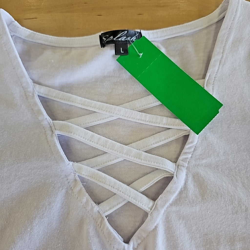 Splash Size L White Shirt