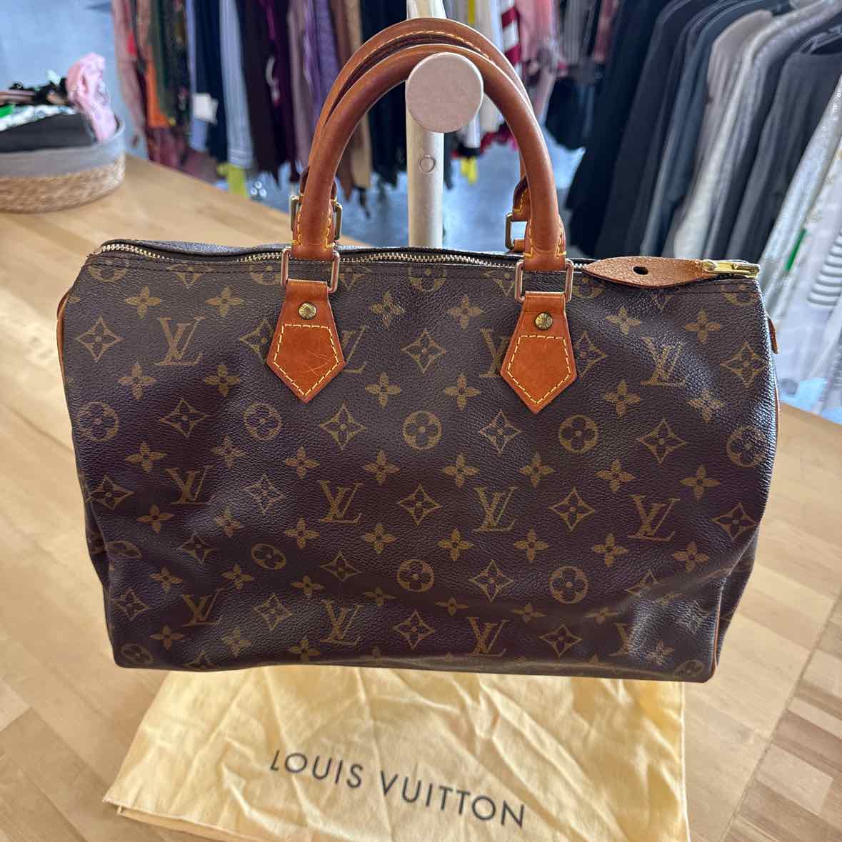 Louis Vuitton Monogram Speedy 35 Satchel Handbag Pre-Owned