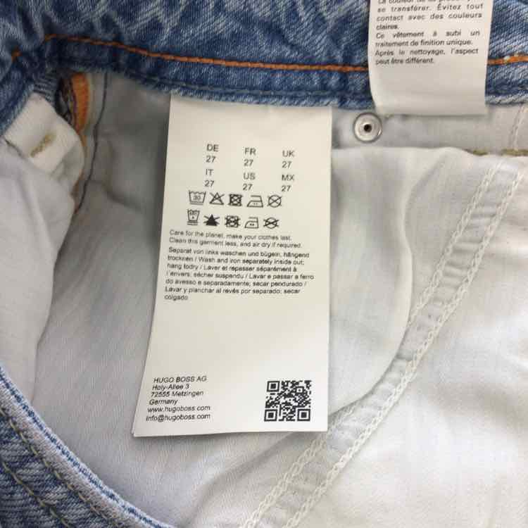 Boss by Hugo Boss Size 27 Pleated Barrel-Leg Denim Pants - Denim
