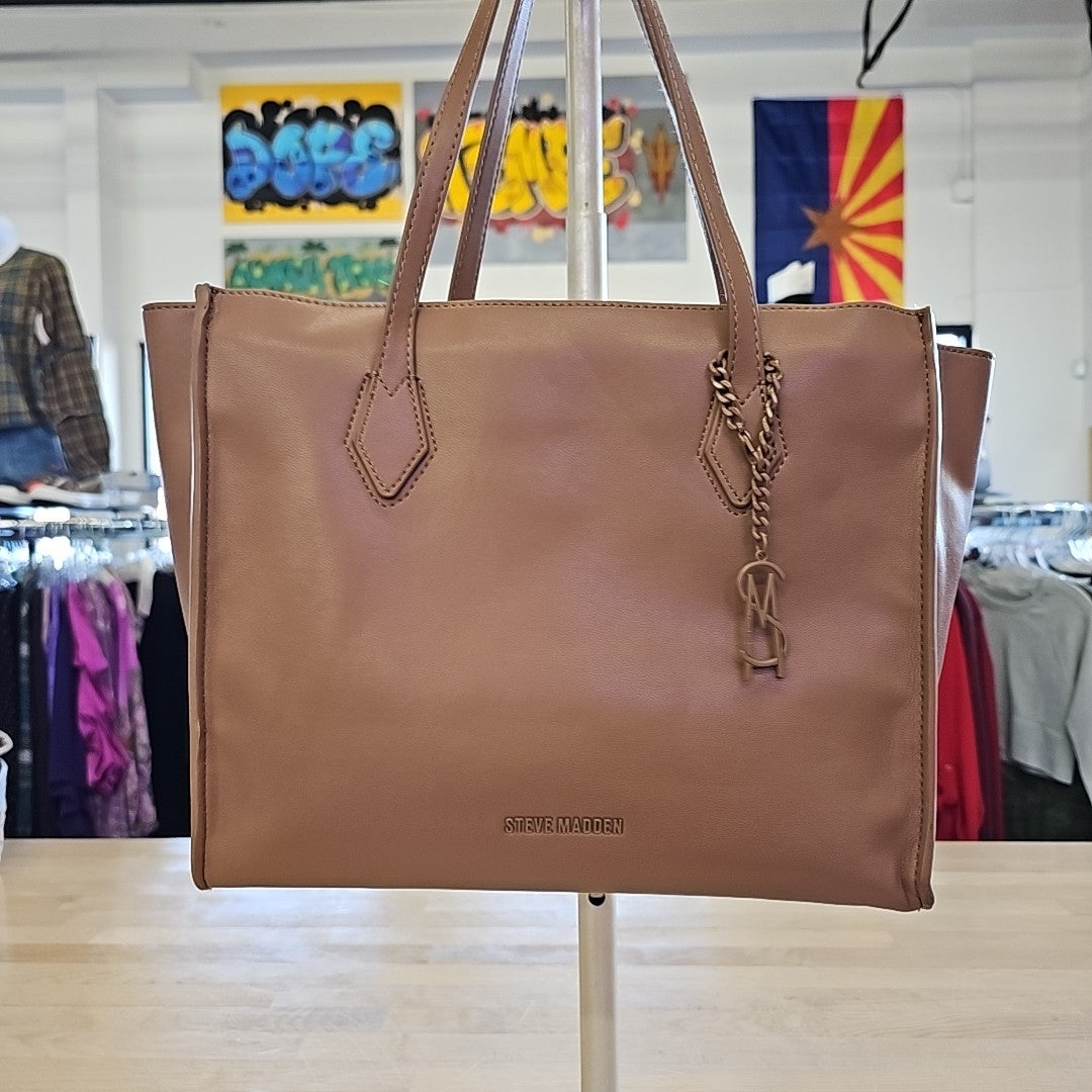 Steve Madden Joe Medium Tote Bag - Cognac
