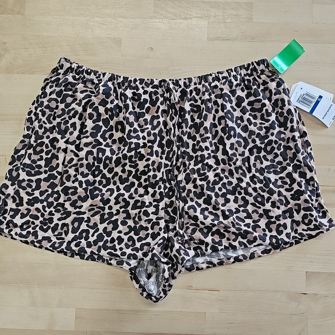 Hippie Rose Juniors' Leopard Pull-on Drawstring Shorts - Sand Leopard - XL