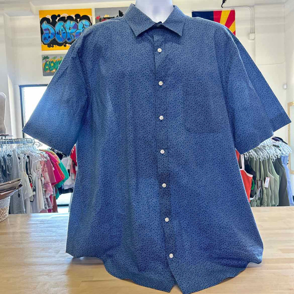 Perry Ellis Size 2XL Blue Preloved Button Down SS