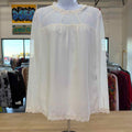 Allegra K Size S White Lace Sheer Preloved Blouse