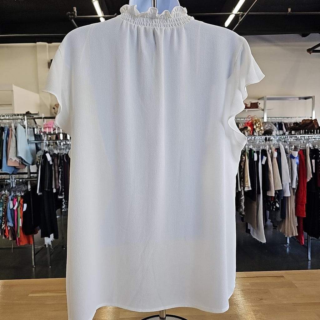 CeCe Size L White Blouse