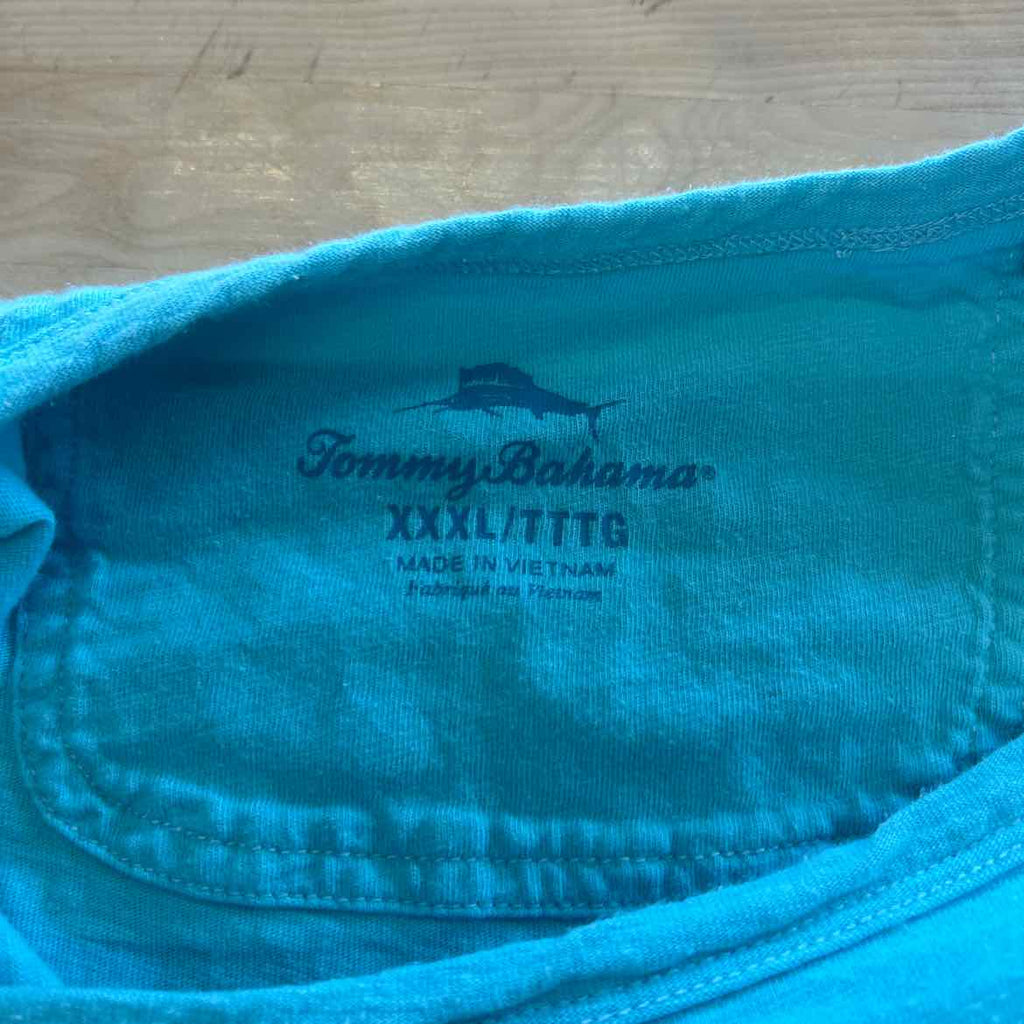 Tommy Bahama Size XXXL Blue Preloved MENS T-shirt