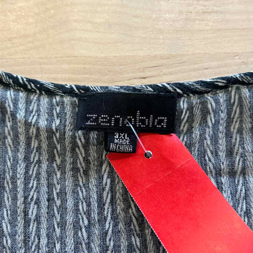 Zenobia Size 3XLT Black Preloved Blouse SS