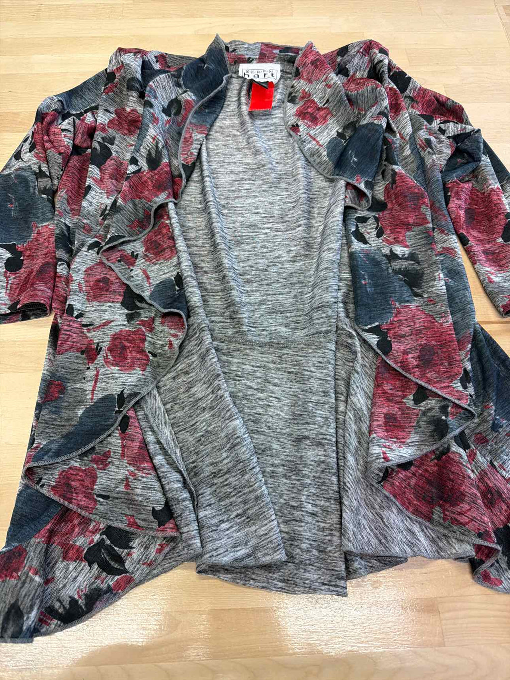 KerenHart Size M Black & Gray Cardigan