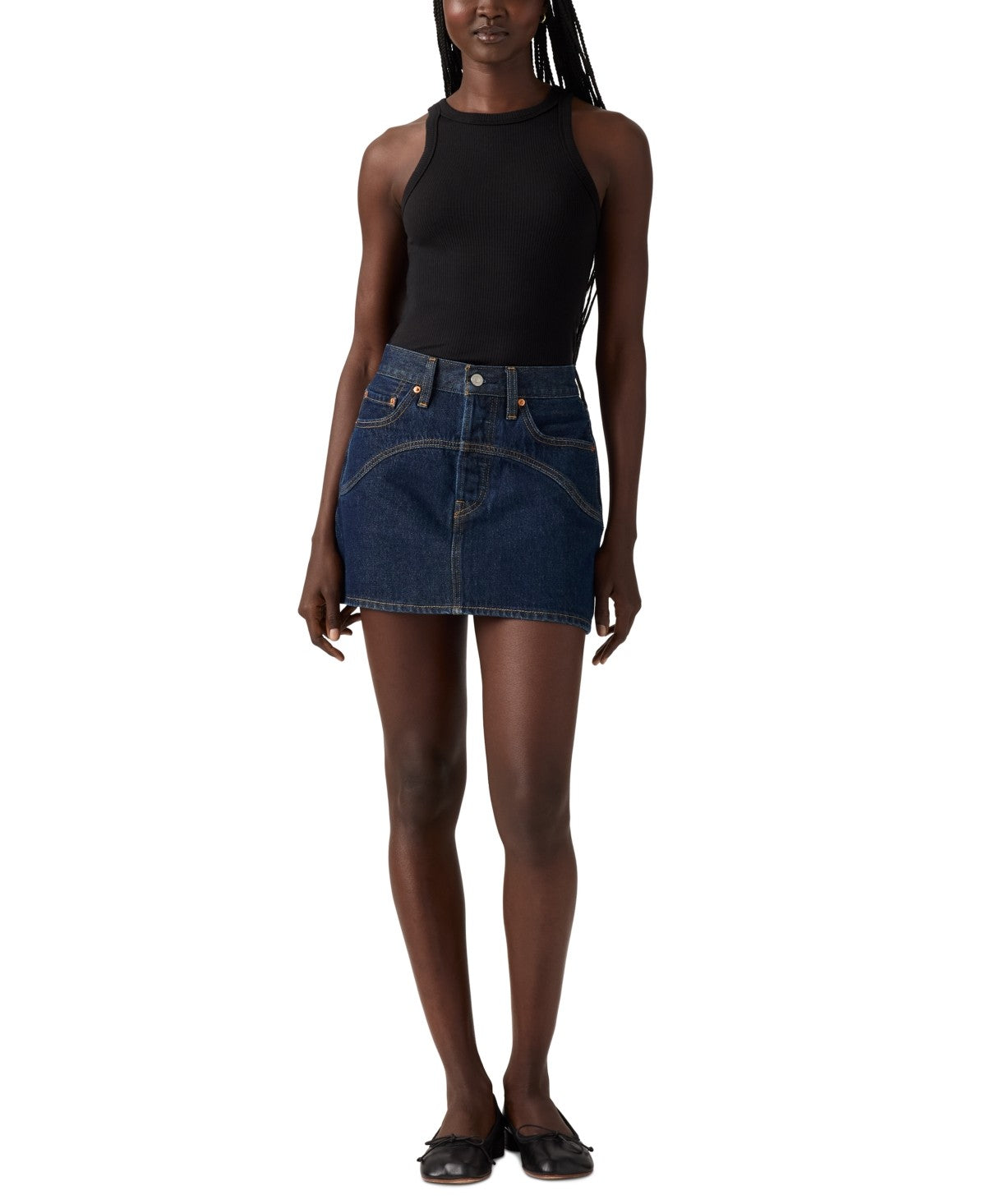 Levi's Size 34 Western Yoke Icon Denim Skirt - Shaded View
