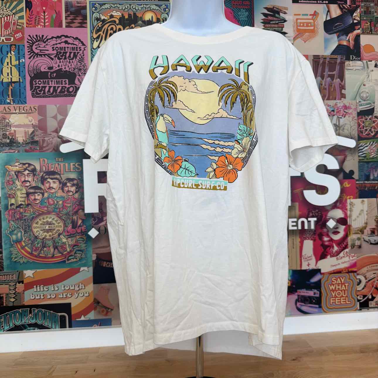 Rip Curl Size Xl Spirit Standard Short-Sleeve T-Shirt - Hawaii Bone