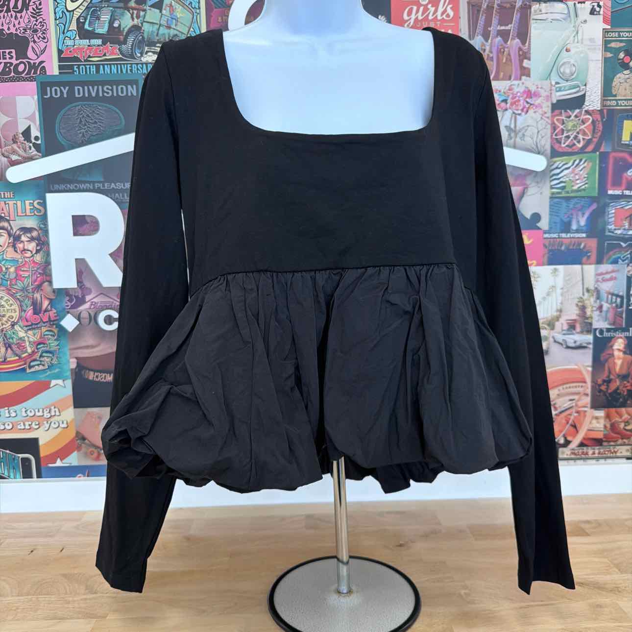 Steve Madden Size XL Avielle Top Black