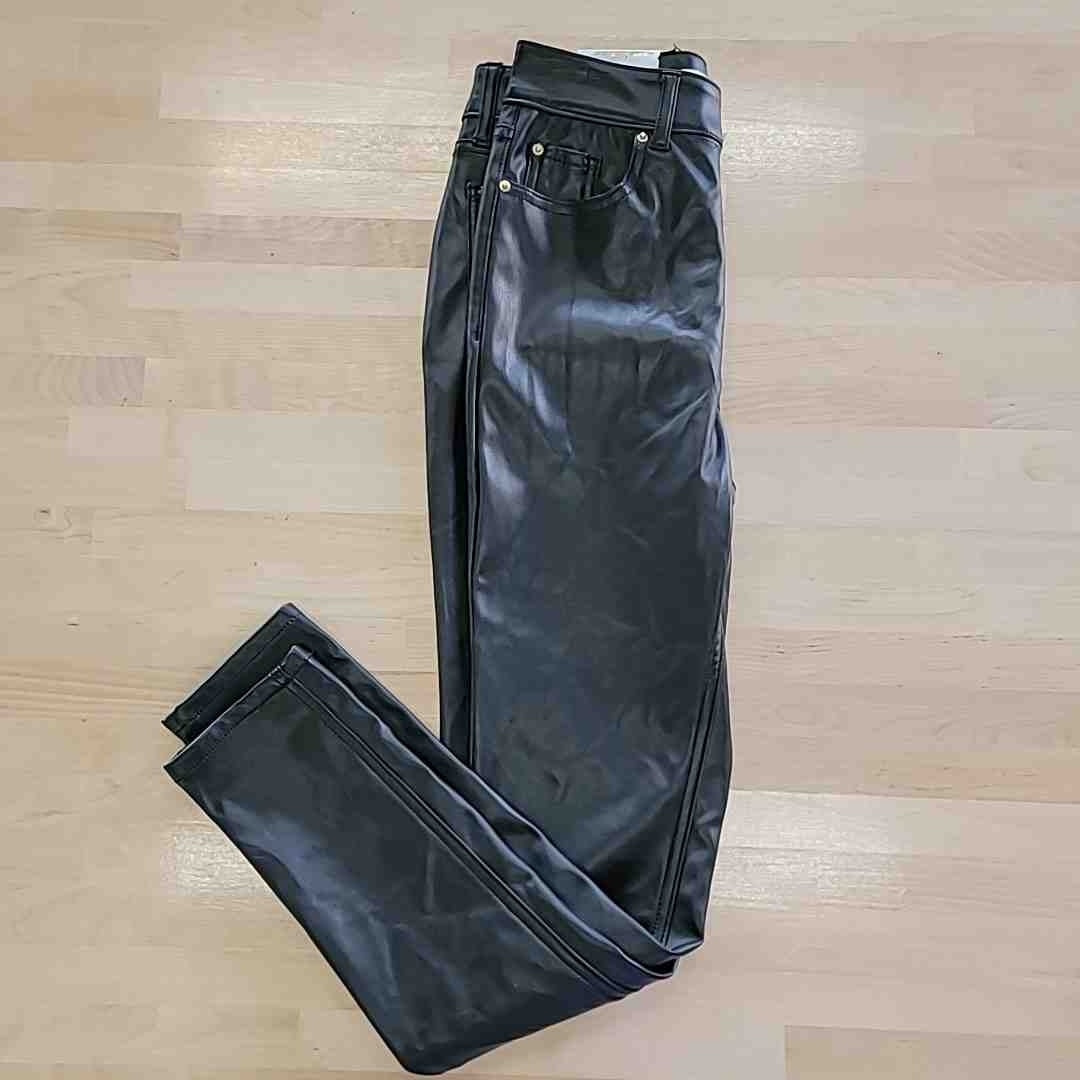 TINSELTOWN Size 3 Black Faux Leather Hi Rise Skinny Pants NWT
