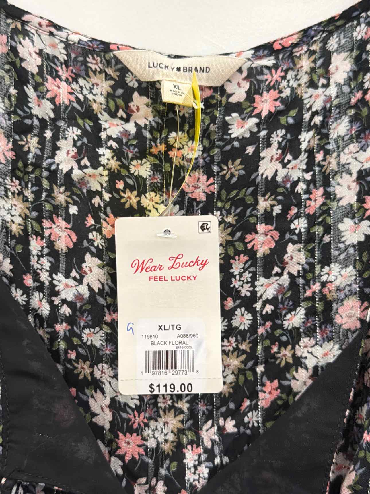 Lucky Brand Size XL Black Dress