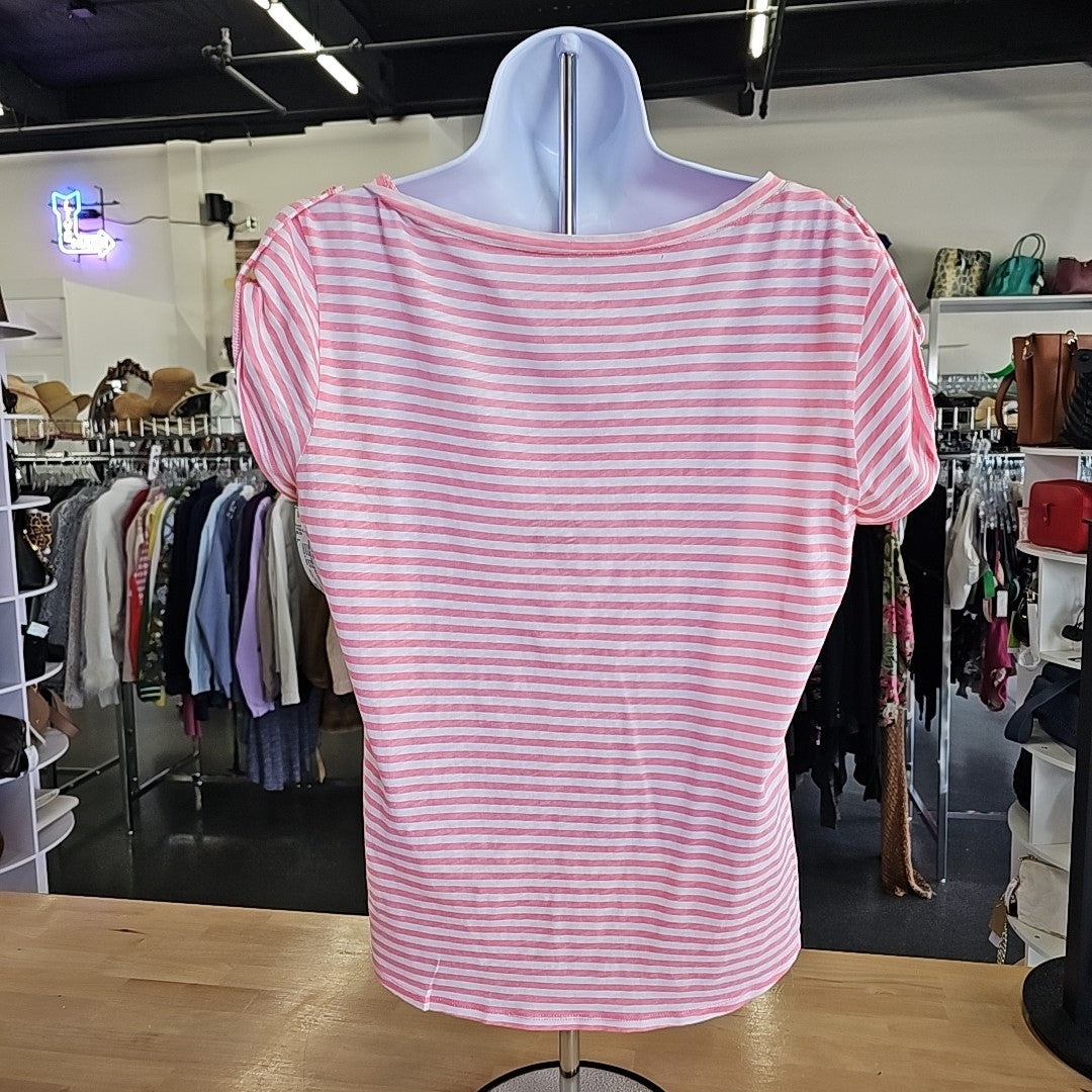 NY & Company Size L Pink Preloved T-Shirt SS