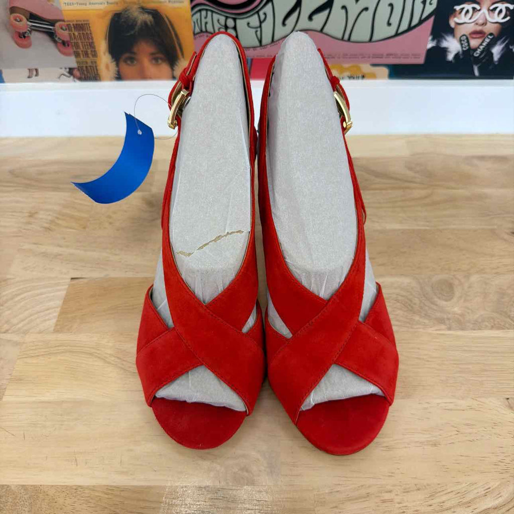 Michael Kors Size 8 Red/Orange Suede New Sandals