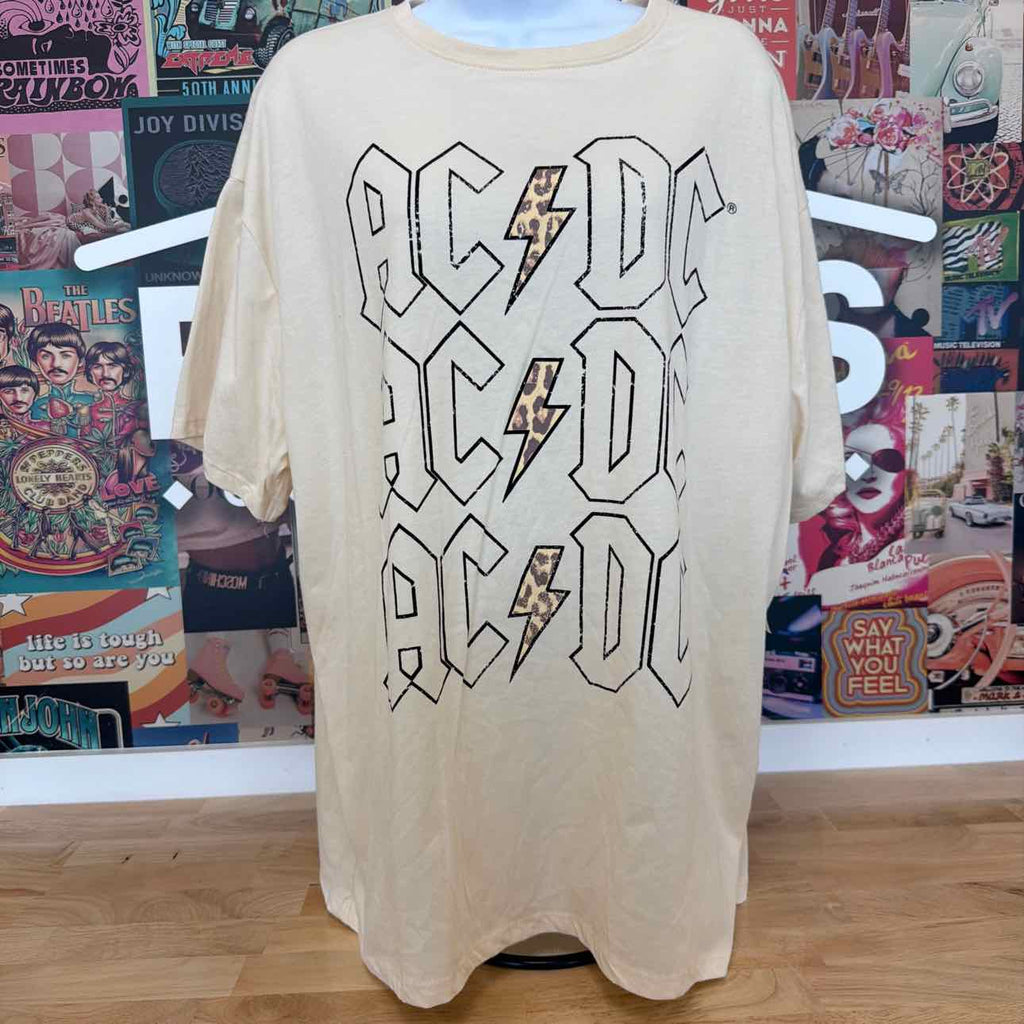 ACDC Size L Acdc Leopard T-Shirt - Bleached Sand