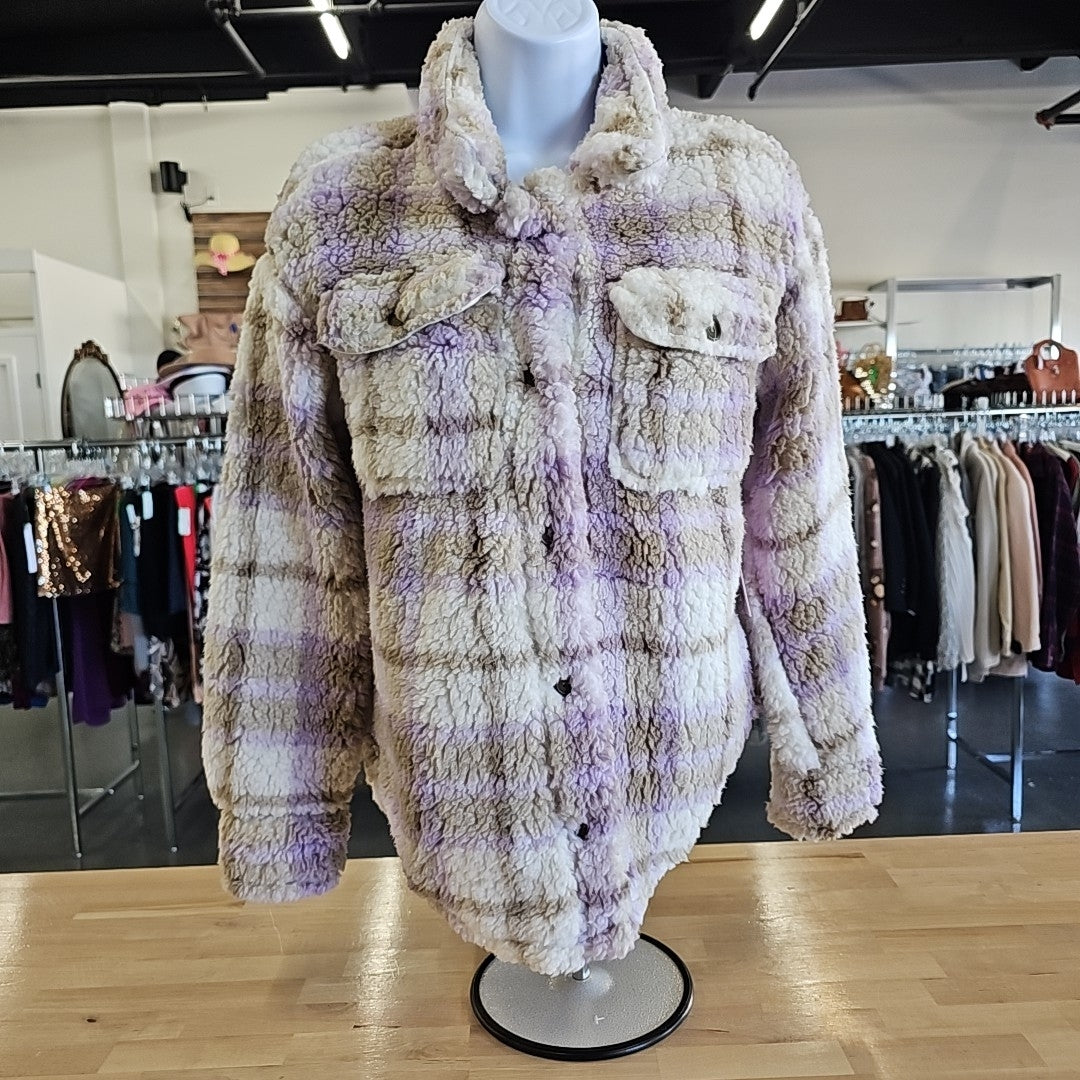 Fame Size XL Purple & Beige Coat