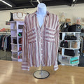 Free People Size S Tan Red Preloved Button Down LS