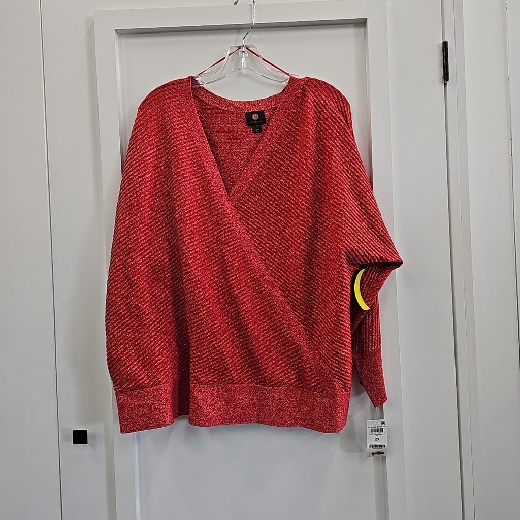 JM Collection Size 2X Red Sweater