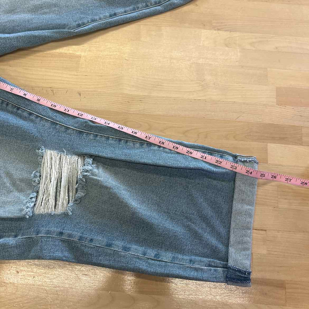 Celebrity Pink Trendy Plus Size Cuffed Girlfriend Jeans - Tide Pool
