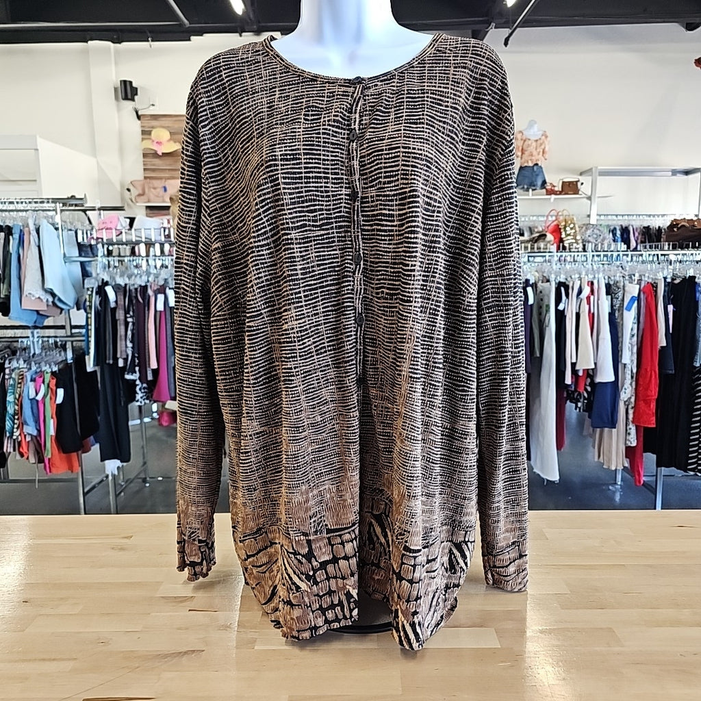 Pleat Pleat Size 1X Gold Blouse