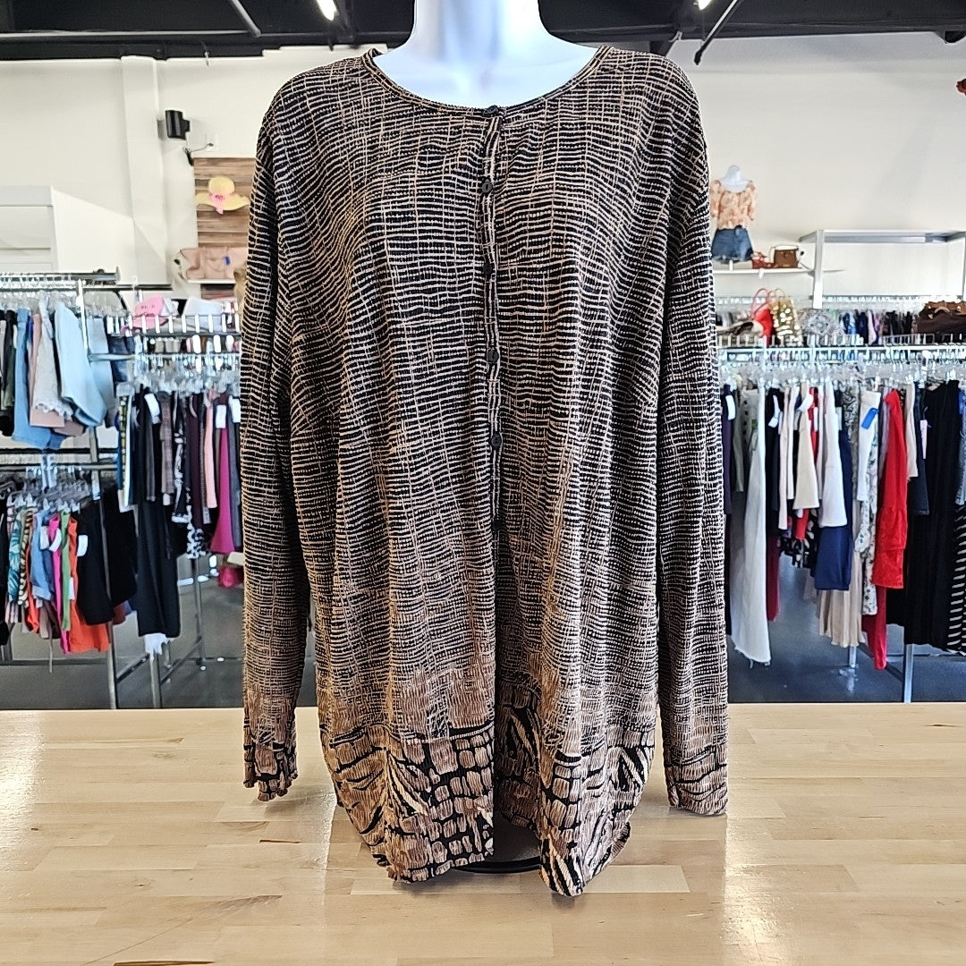 Pleat Pleat Size 1X Gold Blouse