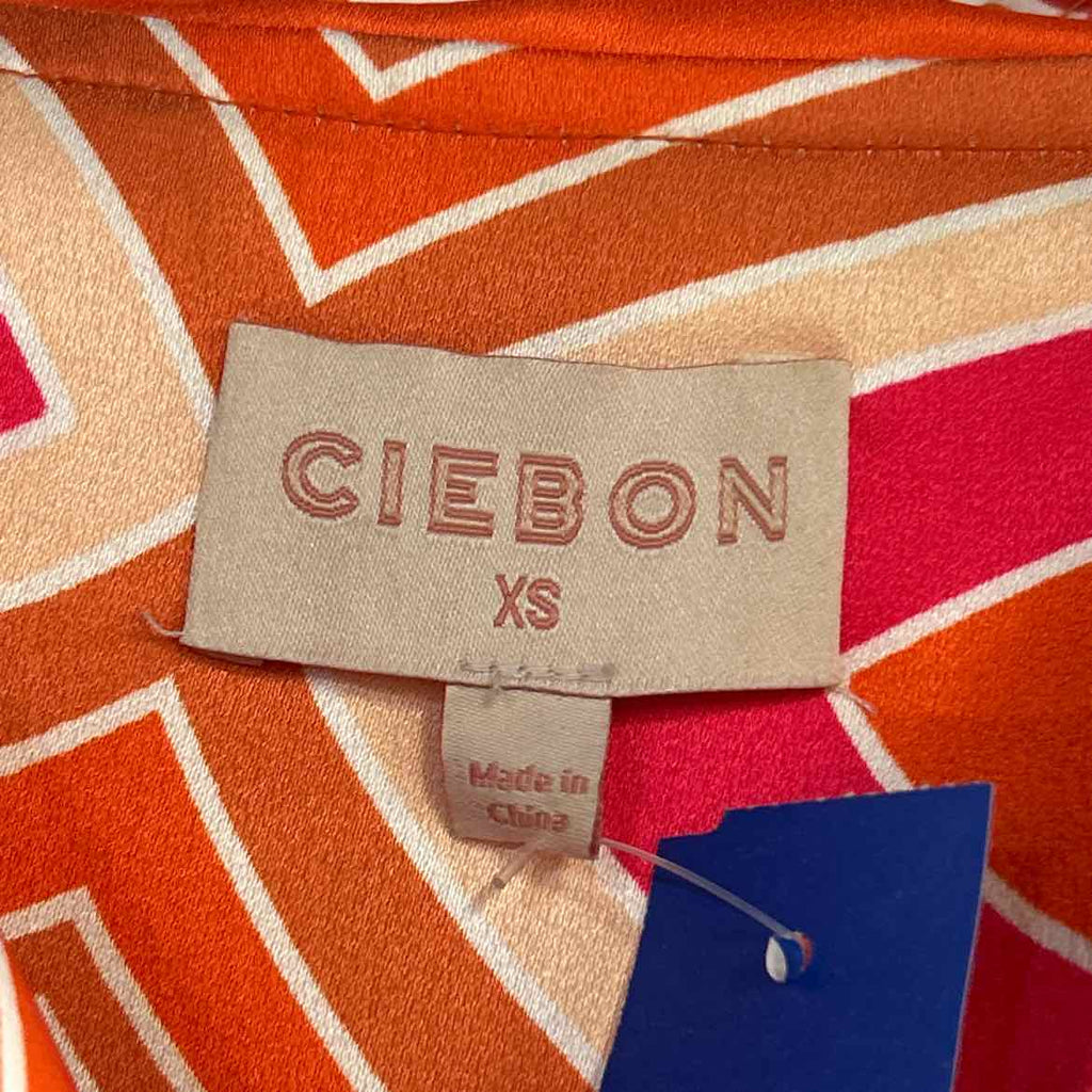 Ciebon Size XS Orange Print Dress
