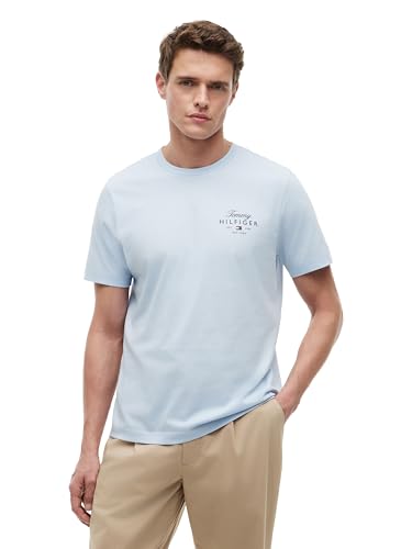 Tommy Hilfiger Size S Script Stack Regular Fit Tee,Breezy Blue