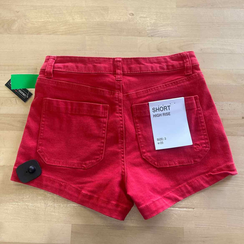 Indigo Rein Juniors' High-Rise Utility-Pocket Shorts - Candy Apple Red - 3