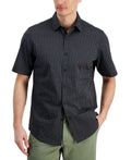Alfani Men's Regular-Fit Yarn-Dyed Stripe Clip Dobby Button-Down Shirt