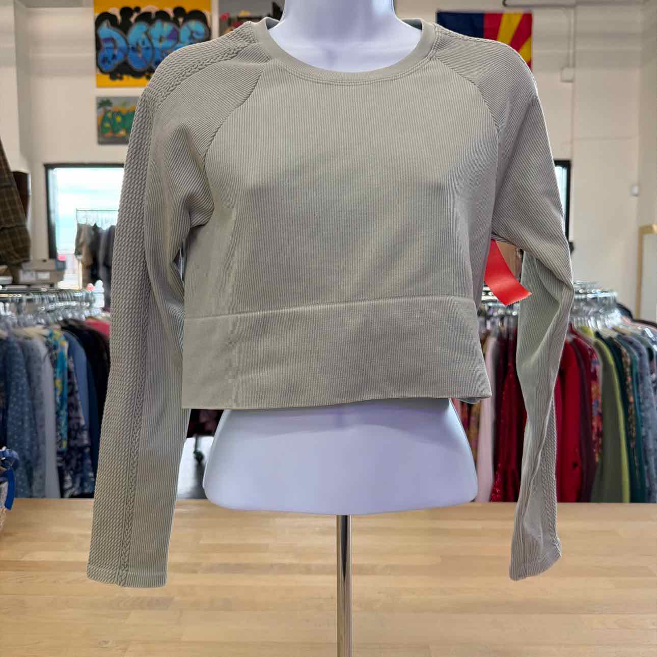 aerie Size L Green Preloved Long Sleeve