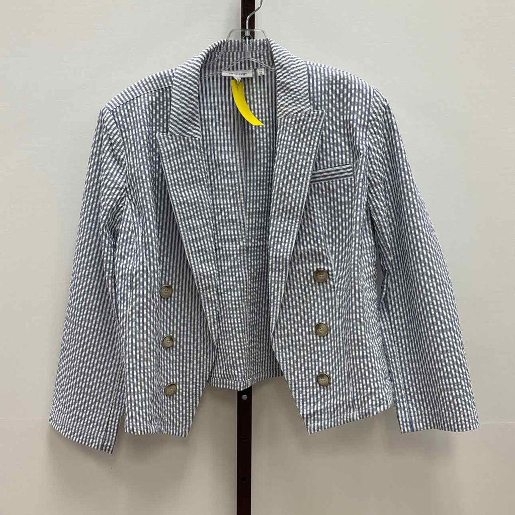 Chico's Size 1.50 (10) Blue & White Preloved Blazer