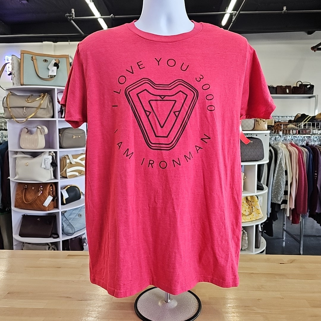 zuni Size L Red Men's Marvel Iron Man's Heart Tee