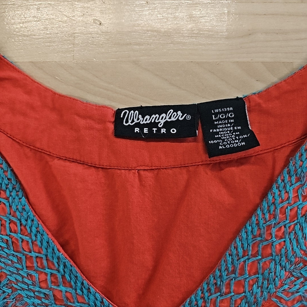 Wrangler Size L Orange Blouse