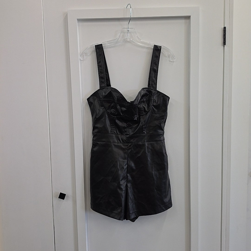 Summerhaus Size M Black Leather Preloved Dress