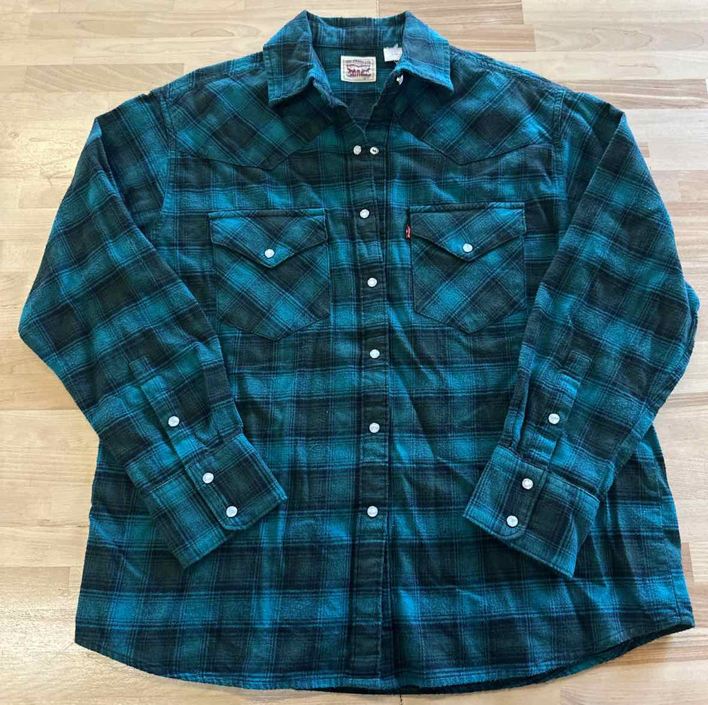 Levi's Size XL Dylan Relaxed Oversized Western Shirt - Darkest Spruce