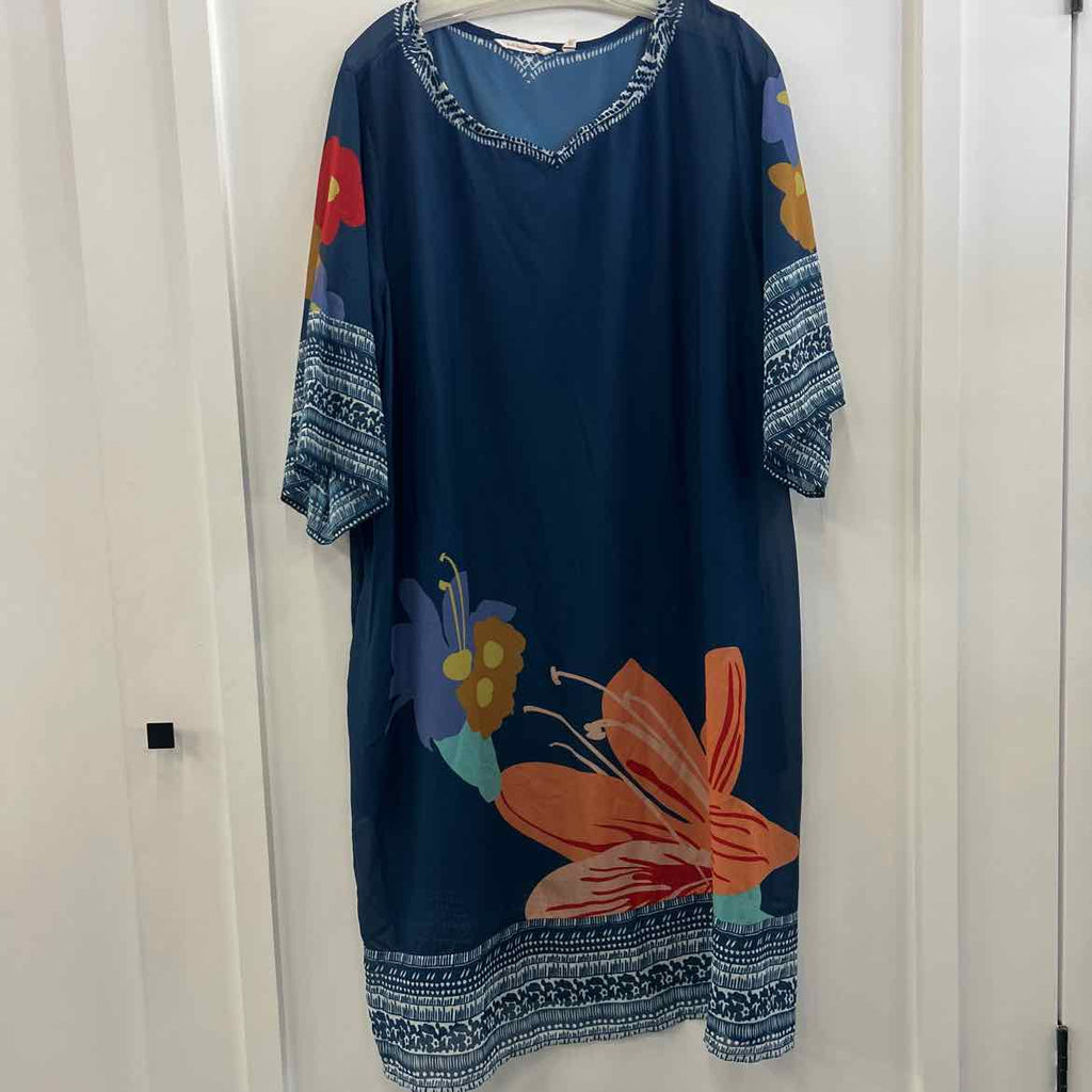 Soft Surroundings Size 2X Blue Sheer Preloved Dress